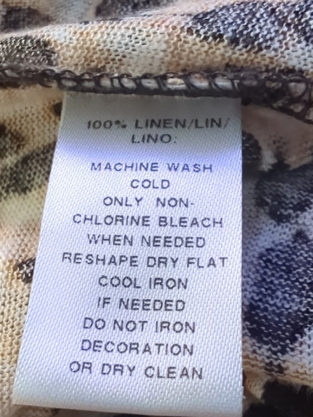 NWT LOFT Leopard Print Front Knot Tie Hem 100% Linen Tee Short Sleeve Crew Top - Picture 9 of 9